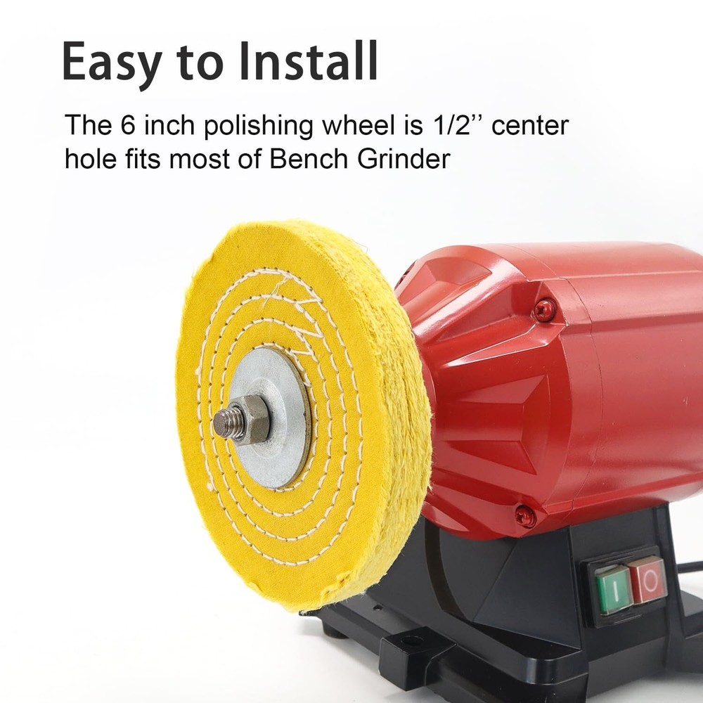 Buffing Wheels for Bench Grinder - 6 Inch Buffing Wheel Fine Cotton