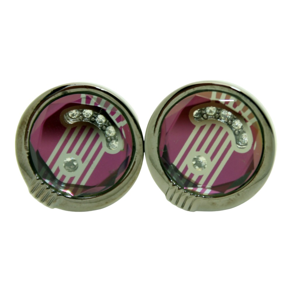 Black Purple Circular Cufflinks