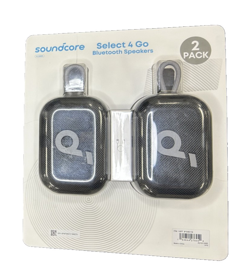 Soundcore Select 4 Go Bluetooth Speakers Black (2-pack Bundle) by Anker