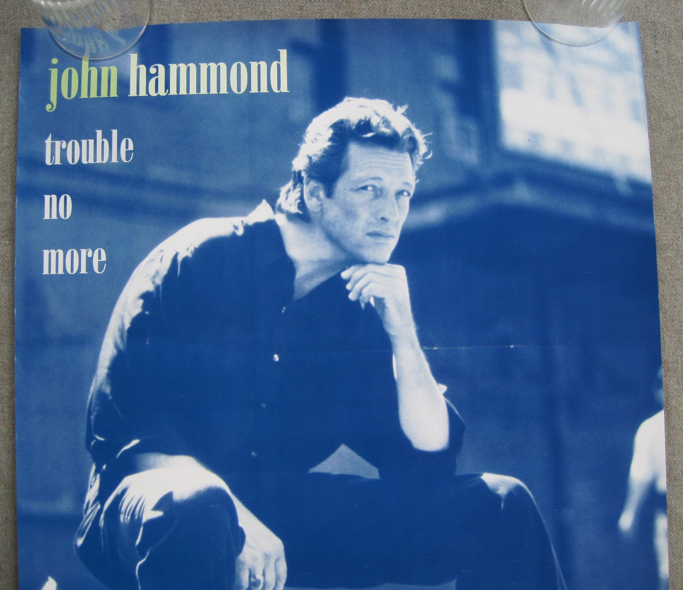 VINTAGE 1993 JOHN HAMMOND - TROUBLE NO MORE - STORE PROMO POSTER 18 X 30"