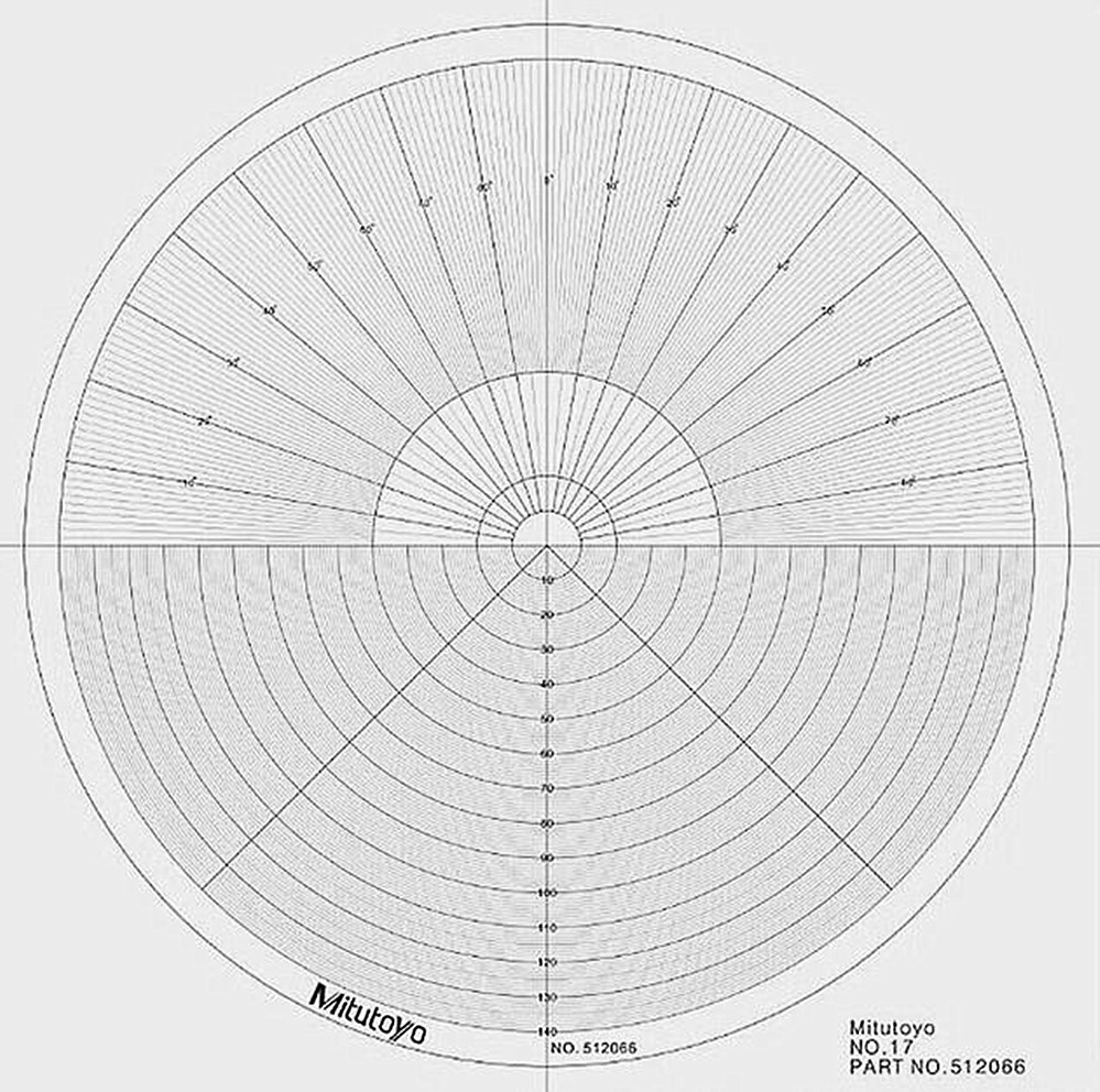 Optical Comparator Chart For Profile Projector Overlay Chart For Mitutoy 512066