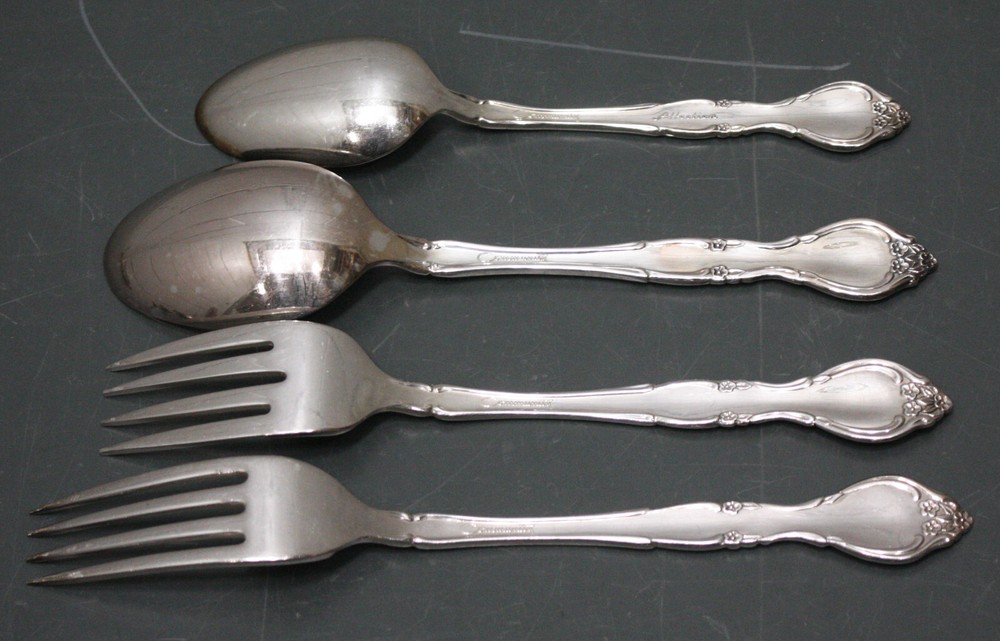 (57 Pieces) Oneida Community Flatware Set AFFECTION, Silverplate Silverware Lot