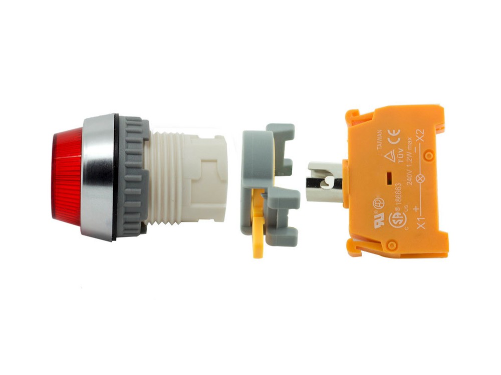 PLN-22A ATI Red LED Pilot Indicator Light 22mm 12V DC Replaceable Lamp