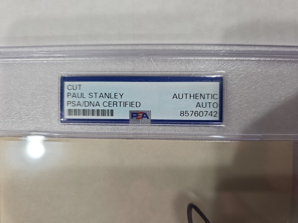 Paul Stanley KISS Signed Autographed Approx 5x8 Cut PSA DNA Encapsulated #2