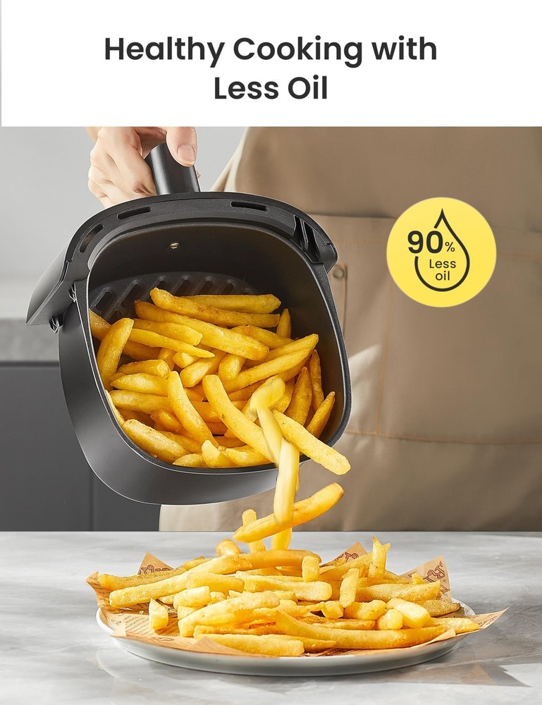 COMFEE' Compact 2.1 Quart Air Fryer with 12 Menu Options, Adjustable Timer & ...