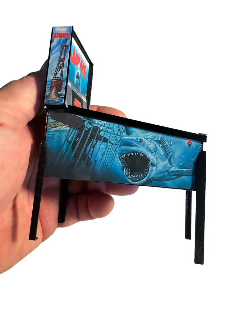 Miniature Replica "Jaws” Pinball Machine Mini Scale Model, Keepsake, Trophy