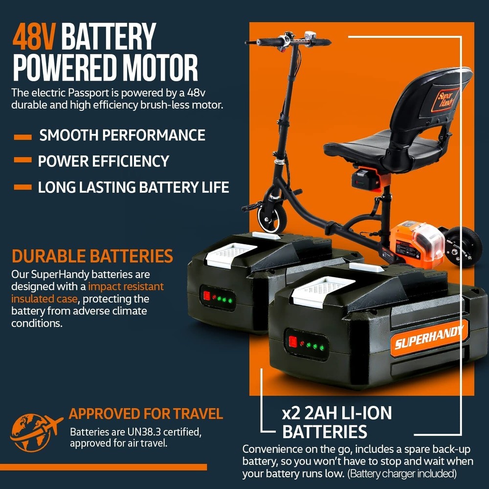 SuperHandy 3 Wheel Folding Mobility Scooter