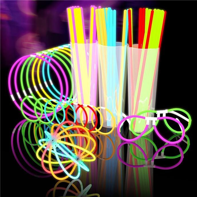 Glow Fever 209Pcs Glow Sticks Bulk Party Pack Includes 100 8" Glow Sticks and 10