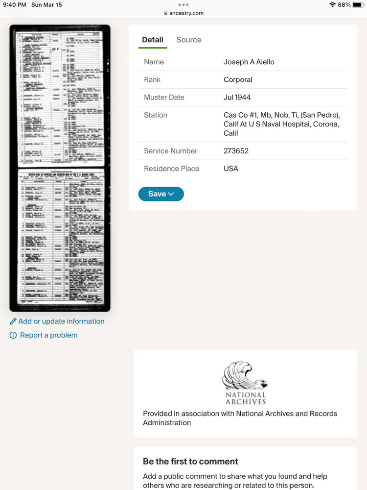 WW2 USMC Marine Dog Tag Paramarine 2nd Parachute Battalion