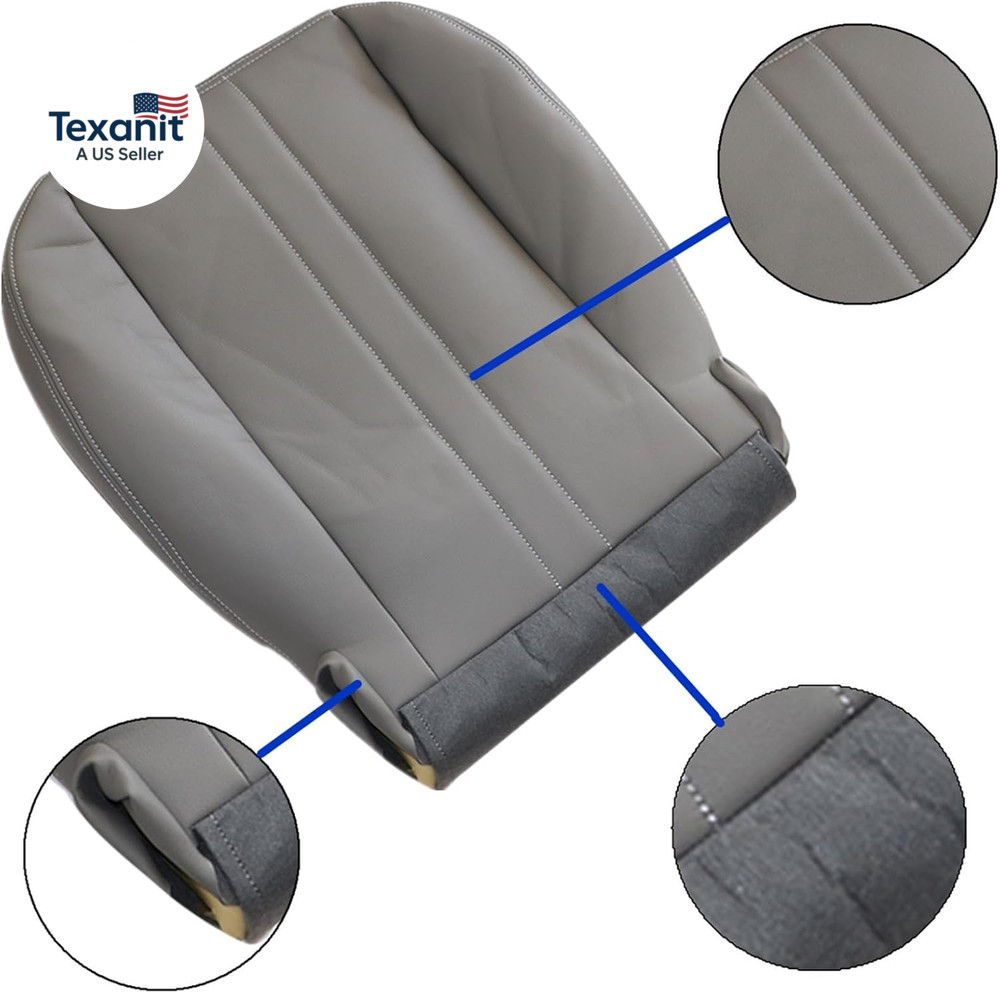 Front Driver or Passenger Side Bottom Replacement Leather Seat Cover Compatible