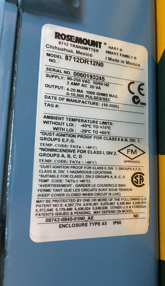 ROSEMOUNT MAGNETIC FLOWMETER TRANSMITTER / MODEL 8712DR12N0