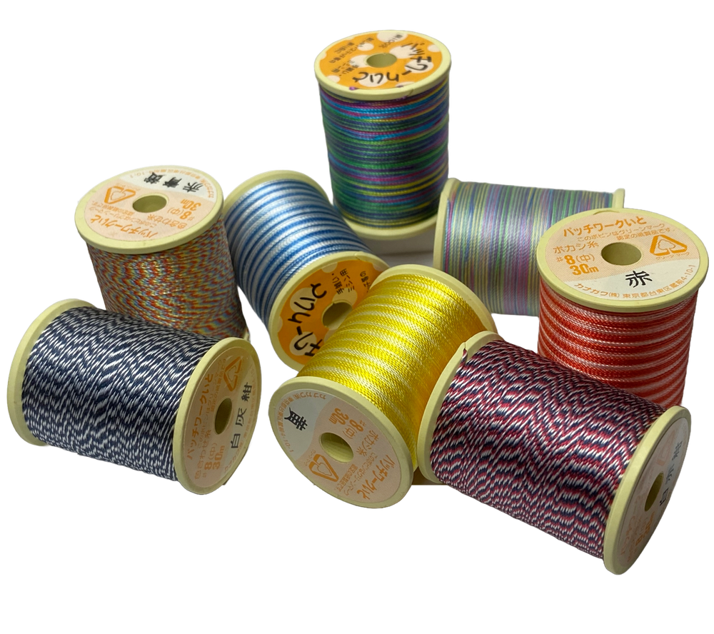 Kanagawa Patchwork #8 Silk Thread, 23 dtex 16x3, 30m, 8 Stunning Patterns