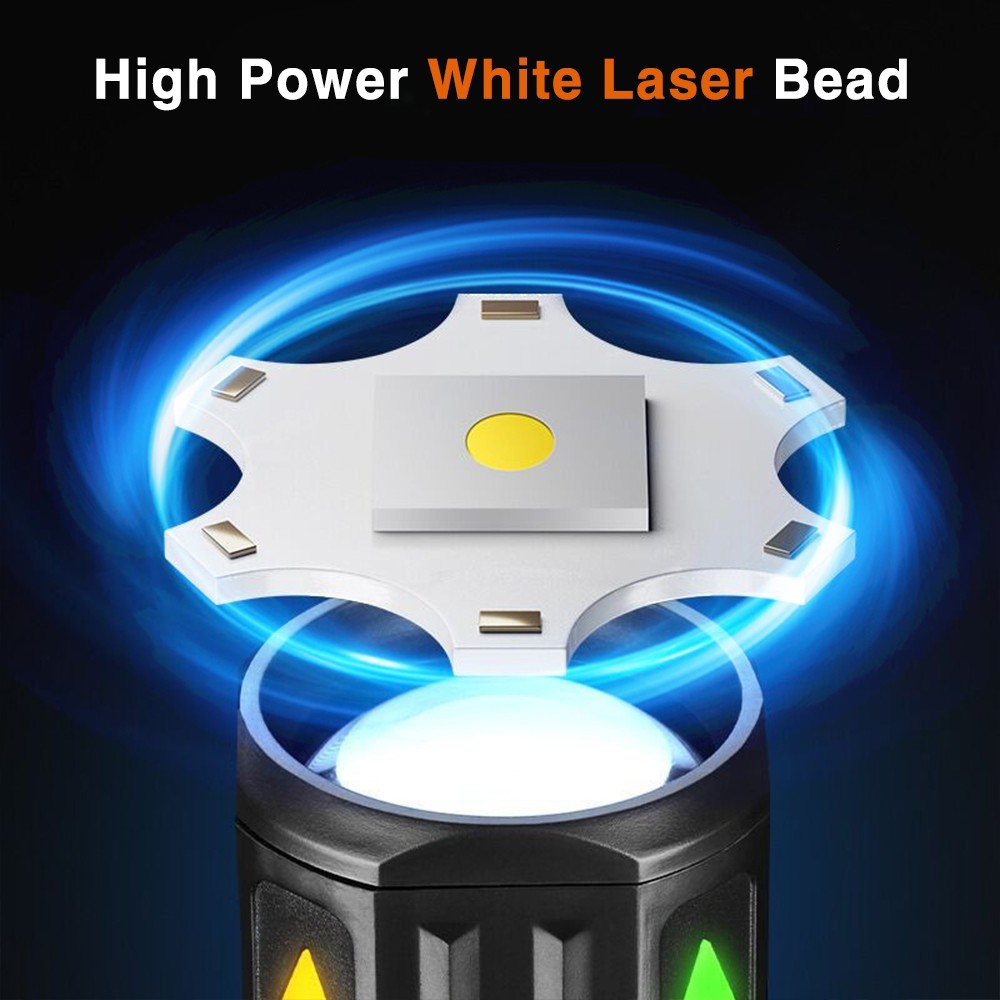 35000000 Lumens Super Bright LED Tactical Flashlight Rechargeable LED Work Light