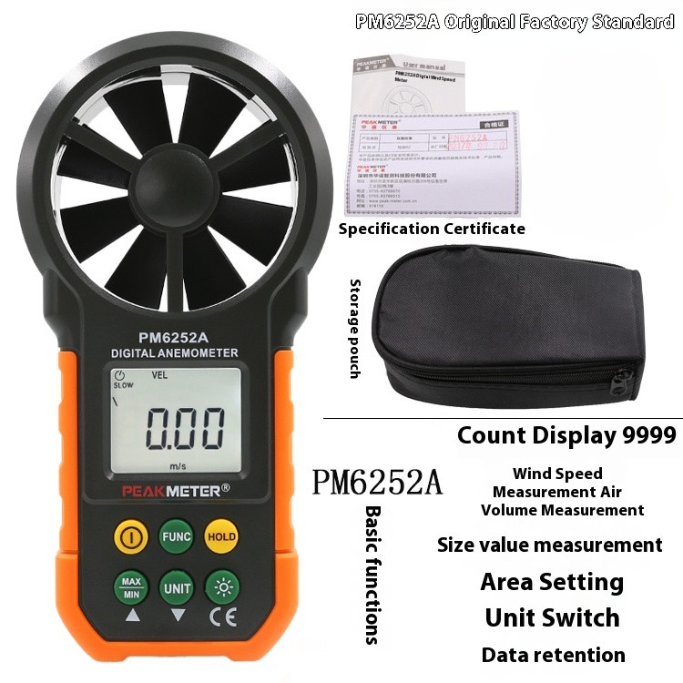 Digital Anemometer Handheld Anemometer Temperature and Humidity Tester