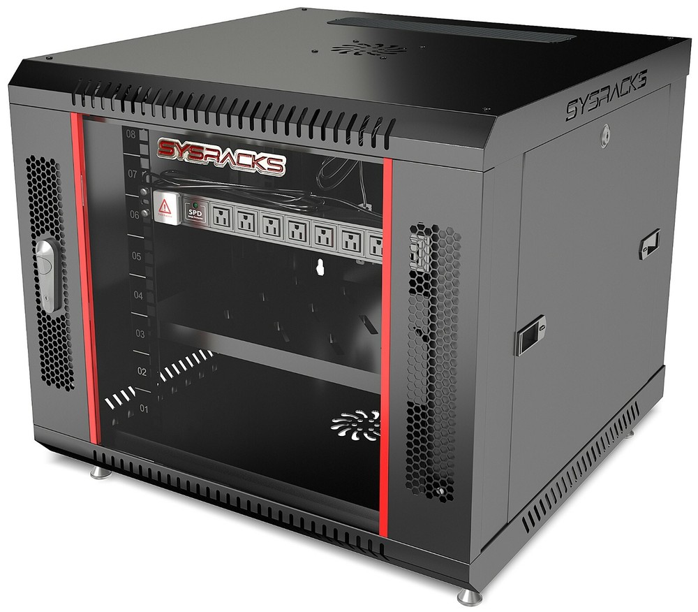 15U Wall Mount Server Rack Locking Network Cabinet Box Data Enclosure 18” Depth