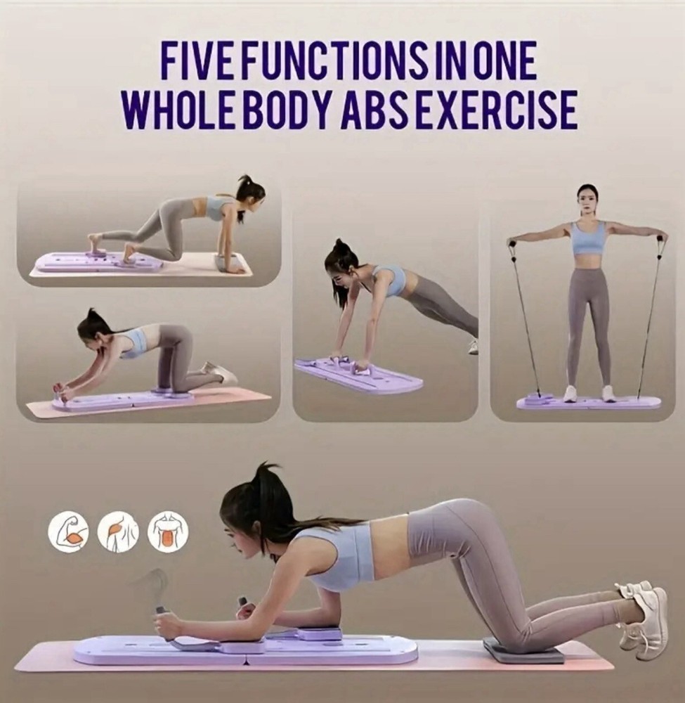 Multi-Functional Ab ExerciseBoard,Foldable Home Pilates Reformer With KneeMat