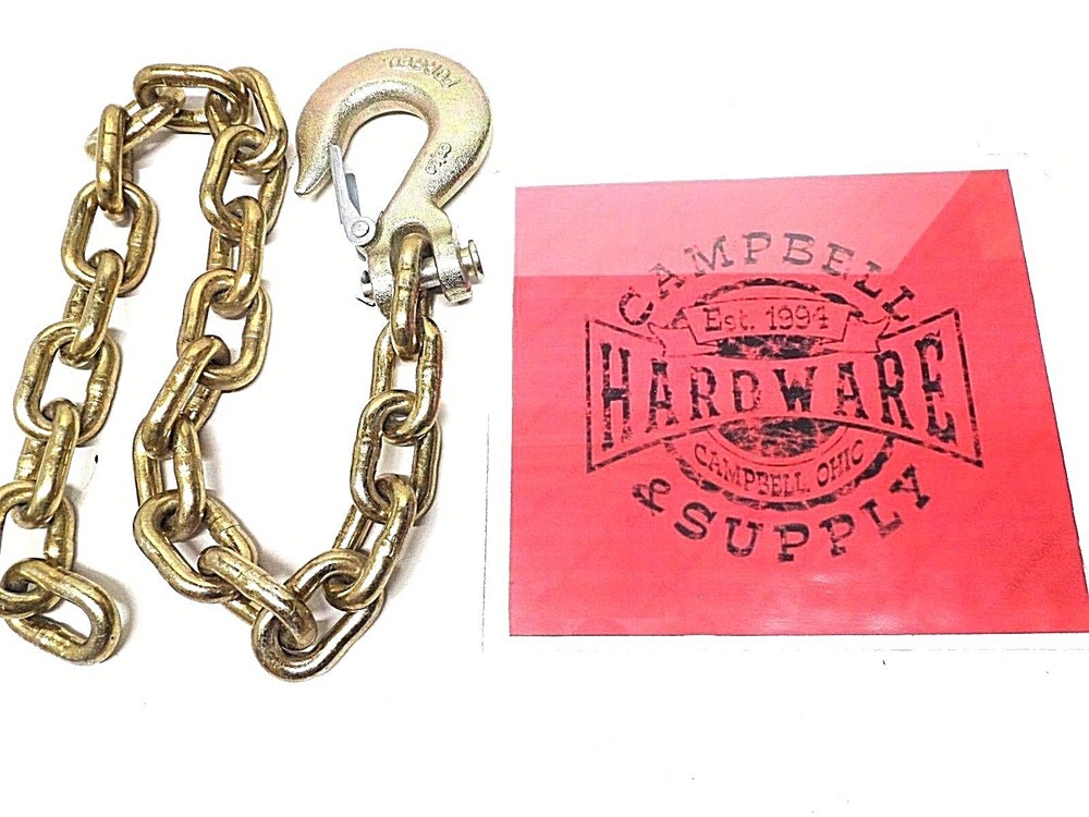 Auto Body Frame Machine Pull Chain 3/8" x 4' Grade 70 with 3/8" Clevis Slip Hook