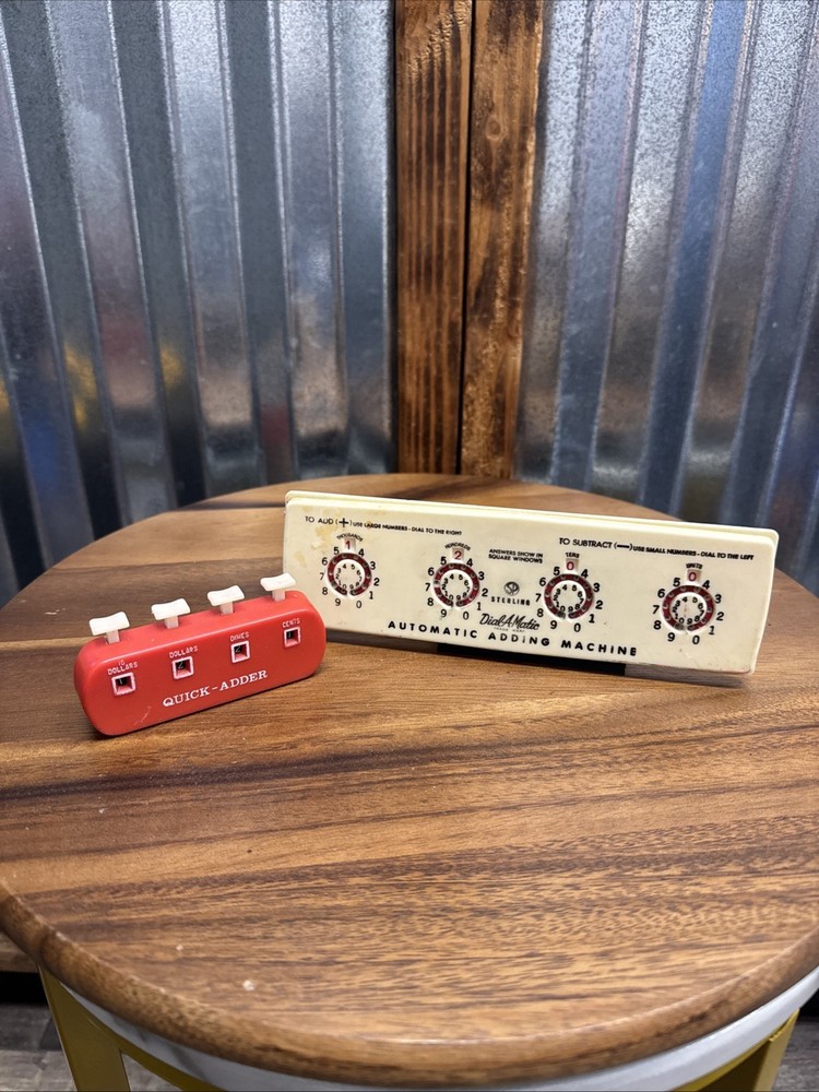 Vintage Sterling Dial-A-Matic Automatic Adding Machine #566 & Quick Adder Lot