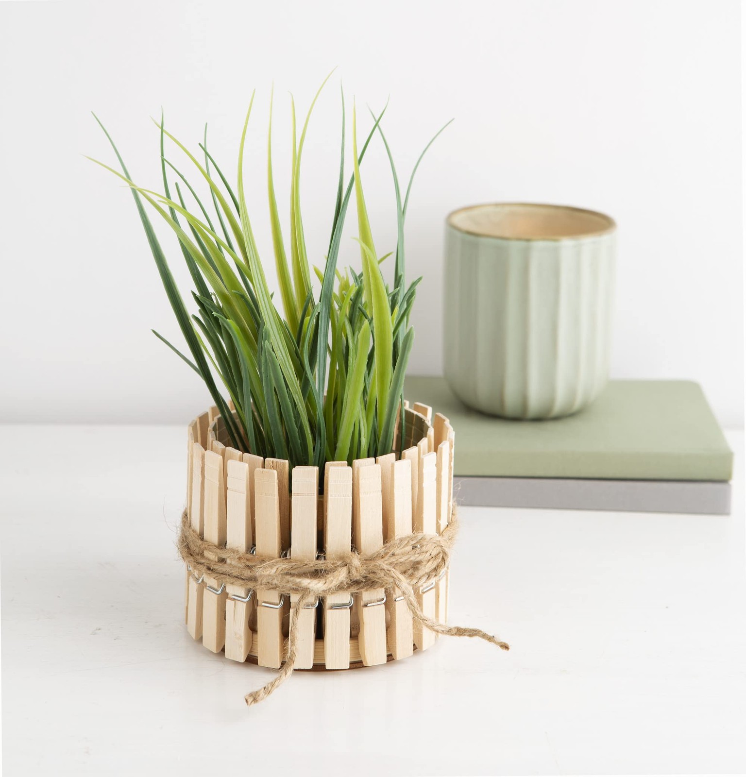 Large Wooden Clothespins 3.38" - 24 Pack Big Spring-Loaded Pins for Crafts, D...