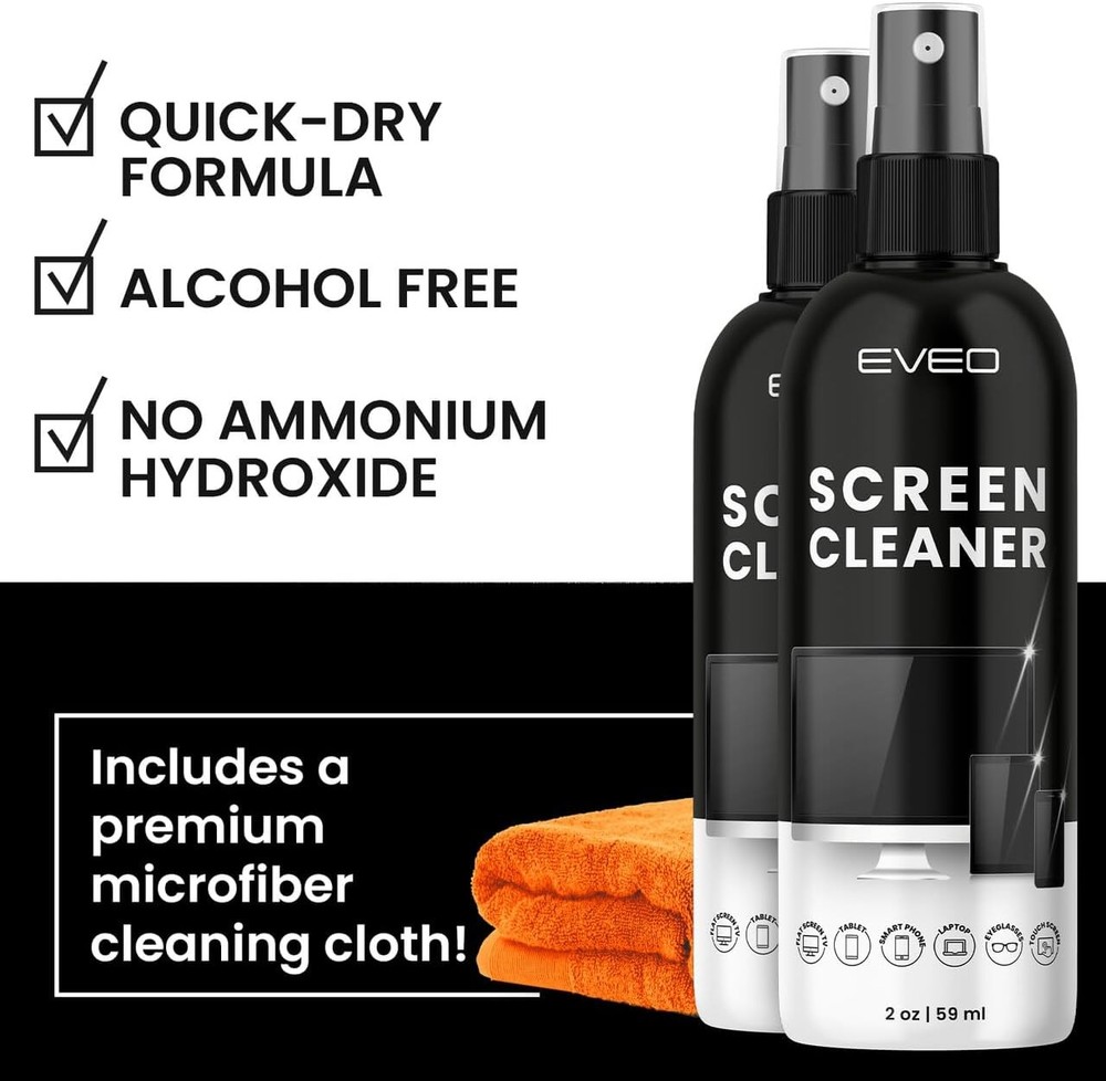 Screen Cleaner Spray - TV and Microfiber Cloth kit,...