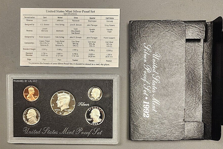 1992-s SILVER U.S. Proof Set. In a black standard size proof set container