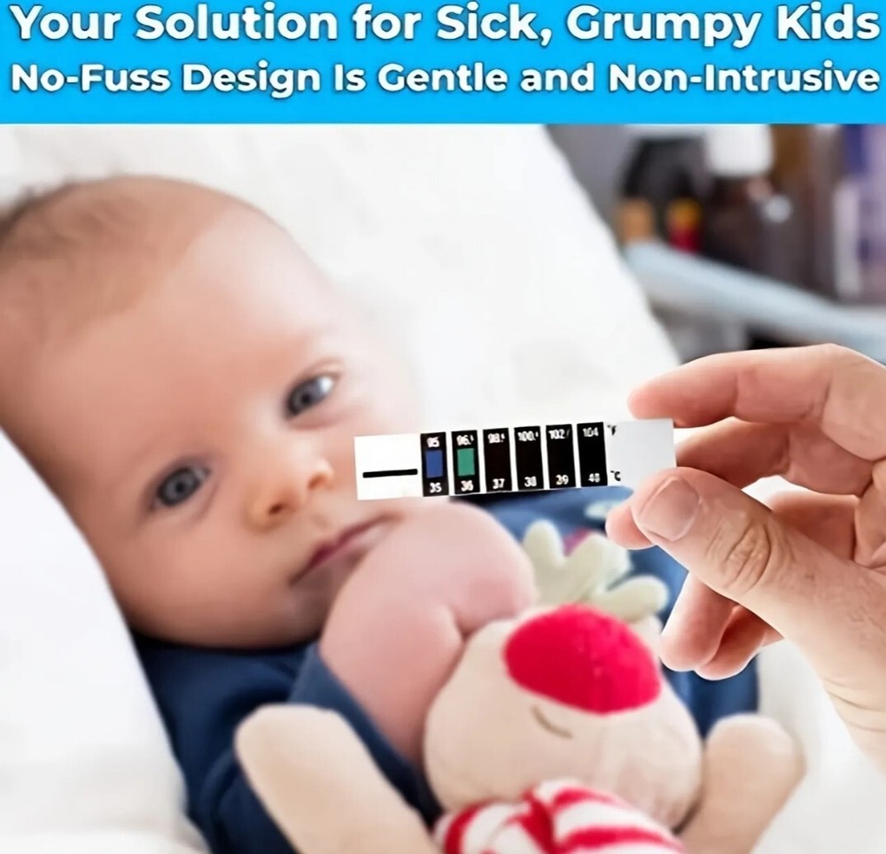 15s' Quick Read Forehead Thermometer Strips 2PCs,Great For Checking Fever...