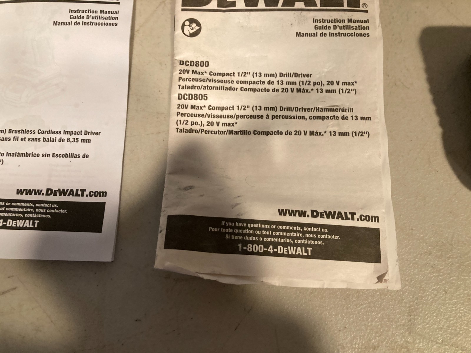 DeWalt 20V Max XR Brushless 2-Tool Combo Kit DCD800 DCF850 (2) 4Ah Batts w/Bag