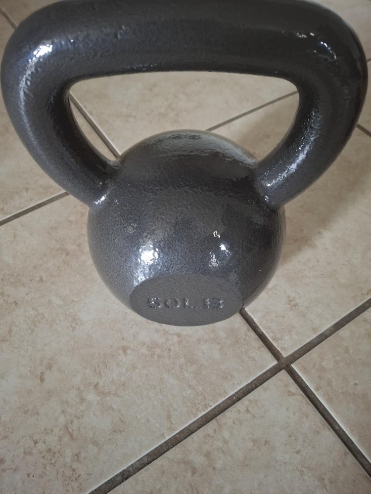 Solid Cast Iron Kettlebell (45 lbs) with Textured Grip for Ultimate Performance