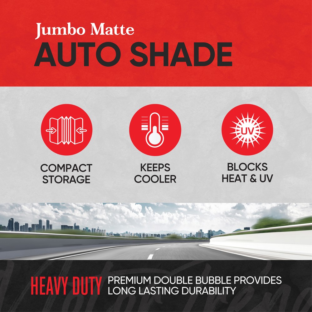 Motor Trend Black Jumbo Windshield Auto Sun Shade Front Window Protection