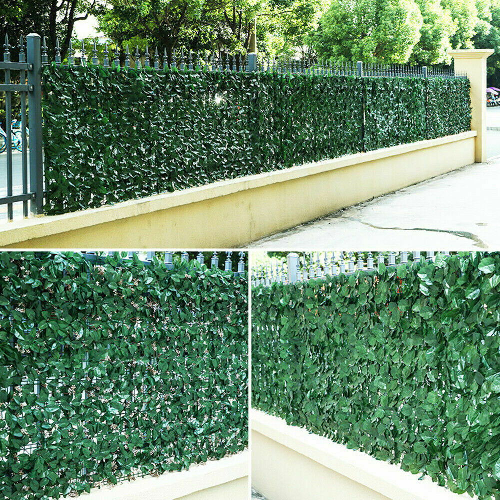 118''x39" Artificial Hedge Ivy Leaf Garden Fence Roll Privacy Screen Wall Cover