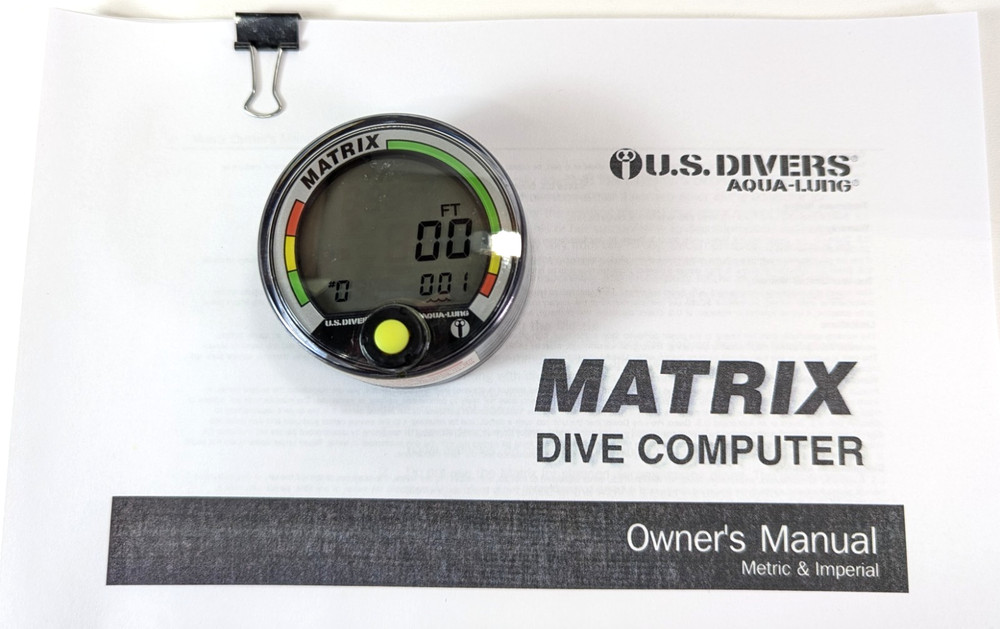 US Divers / Aqua Lung Matrix Scuba Dive Diving Computer Puck Module with Manual