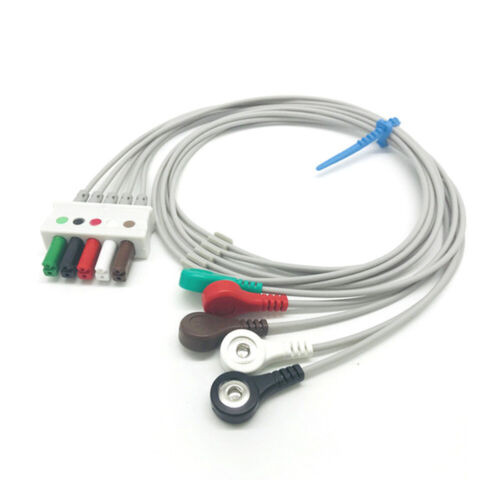 Compatible Drager-Siemens ECG Cable 5Leads Snap Electrode Connector