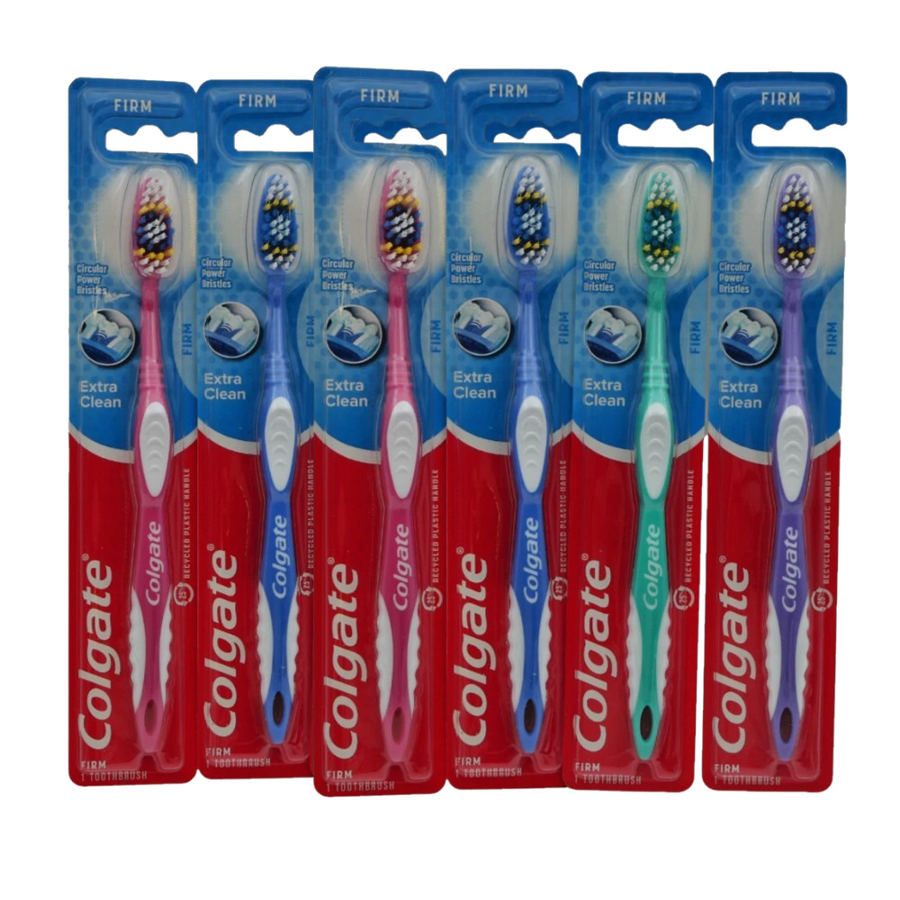 Colgate Extra Clean Toothbrush Firm Bristles 6 Randomly Assorted Colors