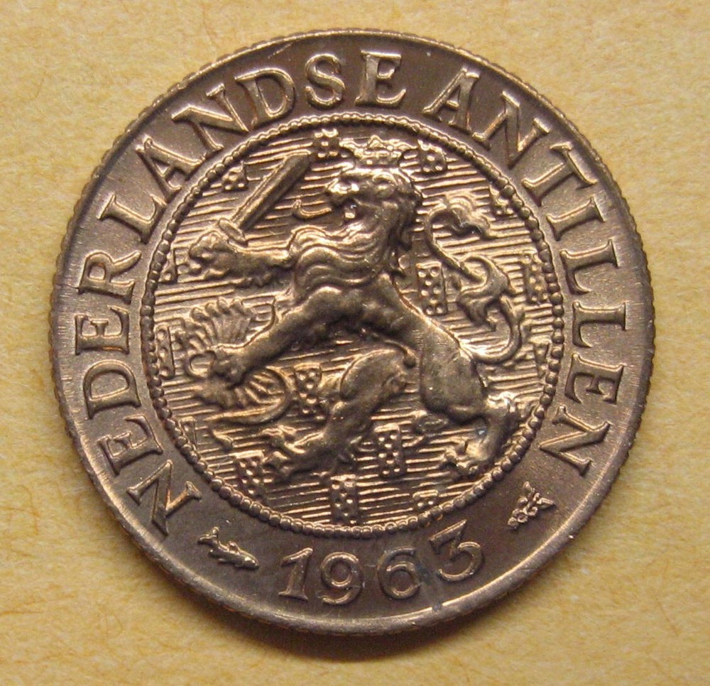 1963 Netherlands Antilles 1 Cent Take a Look