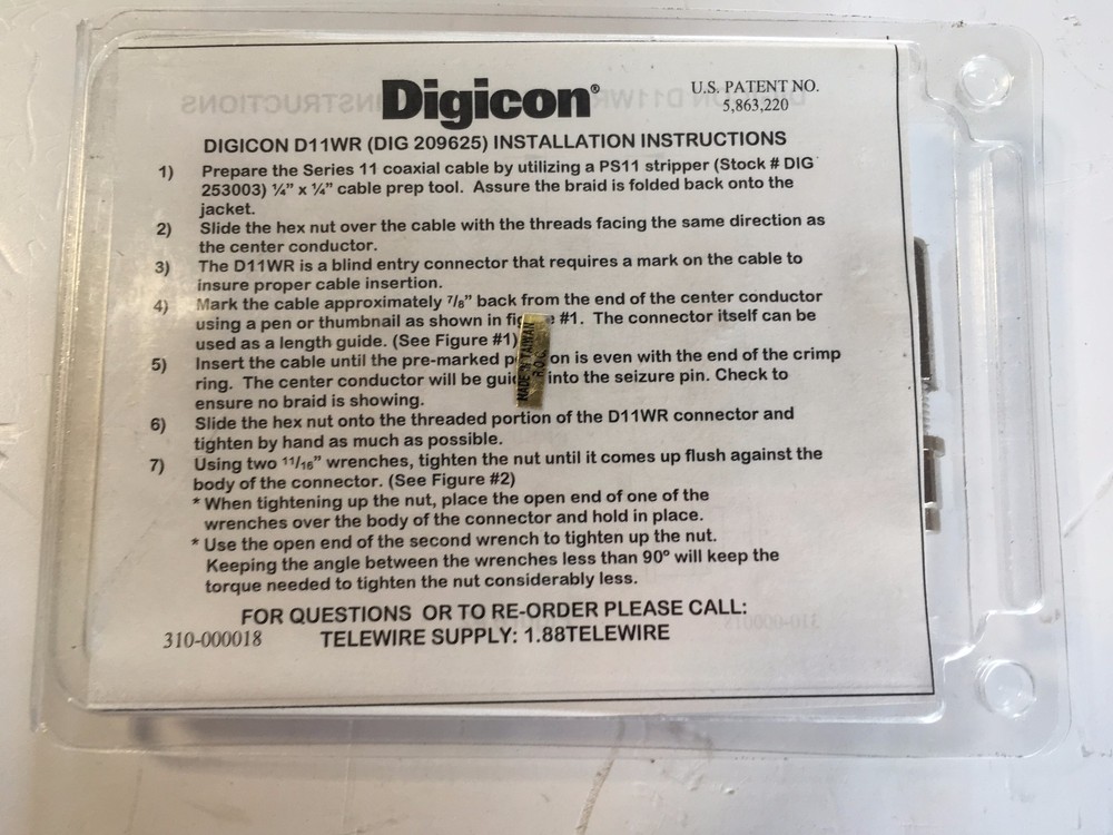 Digicon D11WR Connector (Dig 209625) (5 Pack)