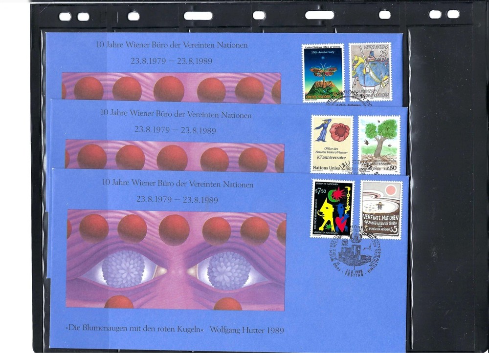 1989 Wolfgang Hutter Covers- New York/Geneva/Vienna Cancels - (741h)