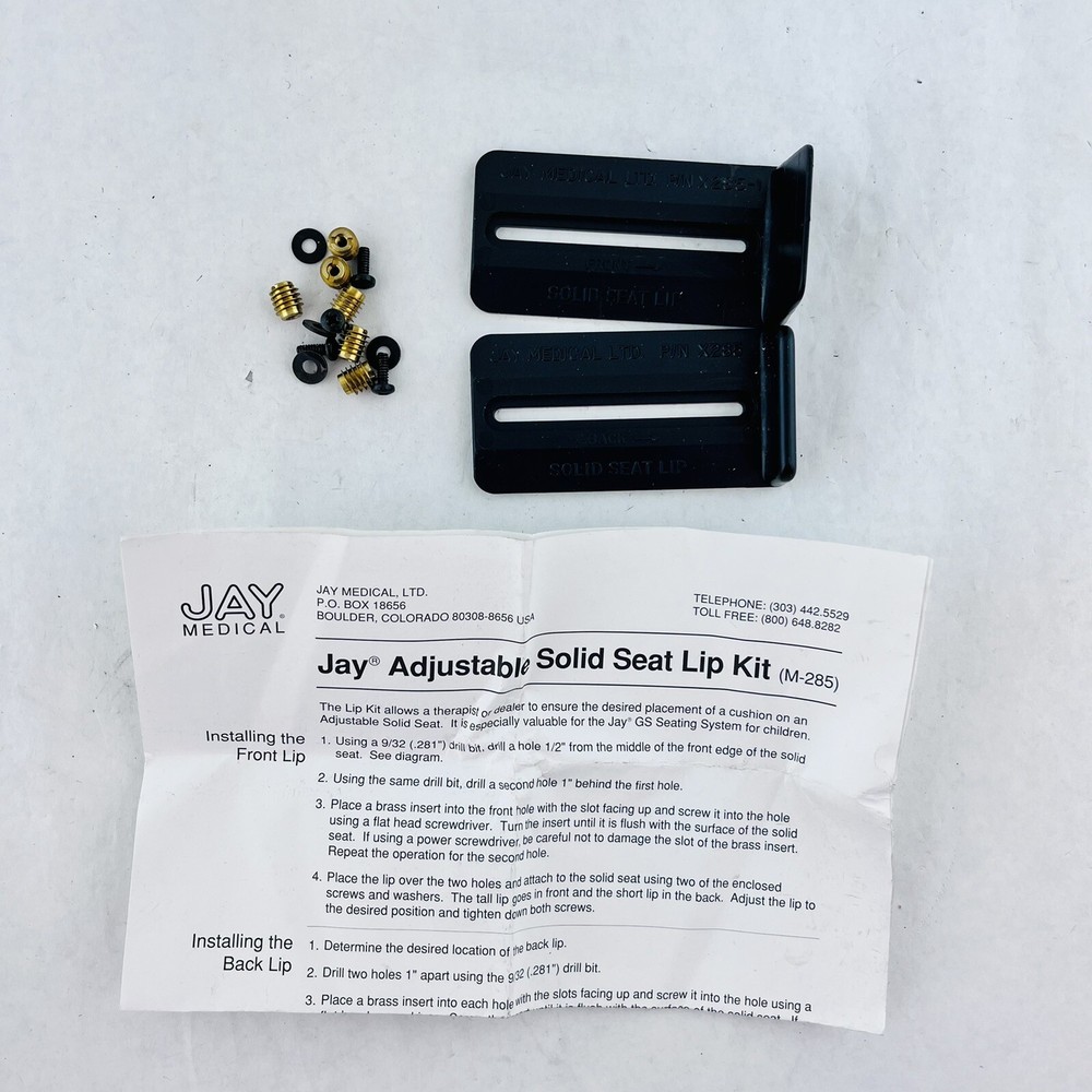 Jay Medical Adjustable Solid Seat Lip Kit M-285 Black