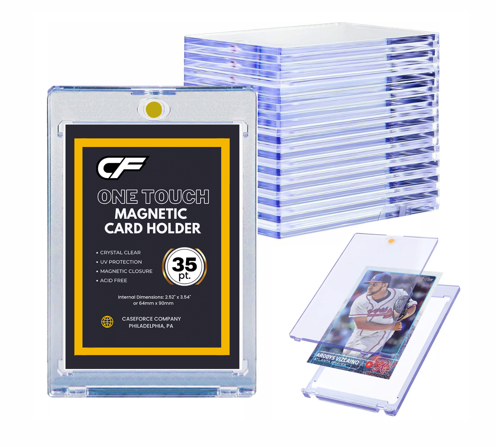 CF Magnetic Card Holder One Touch Case for Trading & Sports Cards All Pt. Sizes