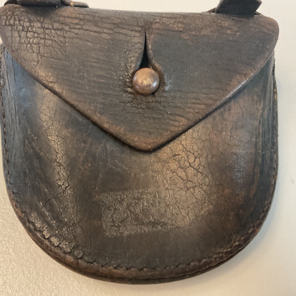 Vintage 1922 Pistol Belt Ammo Pouch Hiatt B’Ham 4”x4”