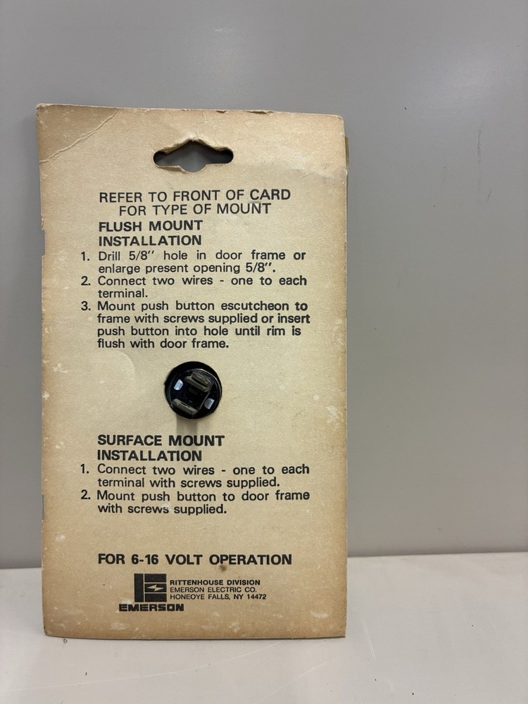 Rittenhouse Silver Metal Pushbutton Flush Mount C8047 Doorbell