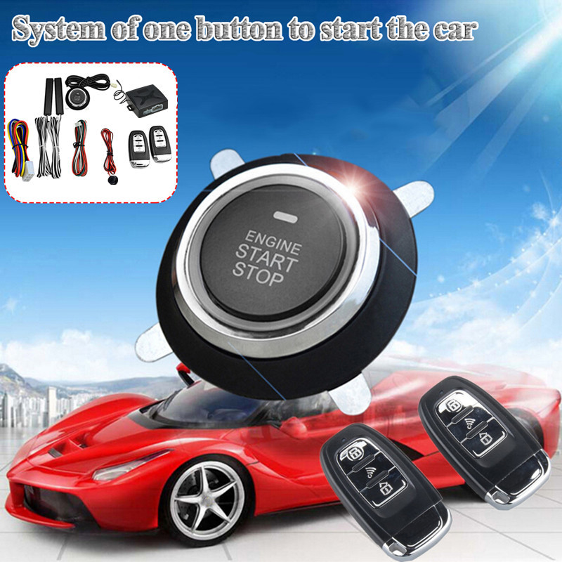 Car Key PKE Passive Keyless Entry Alarm System Push Start Button Remote Engine