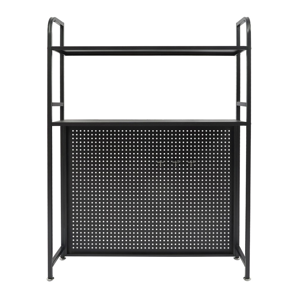 2-Tier Desktop Shelf Bracket with Pegboard Tabletop Organizer Bookshelf Storage
