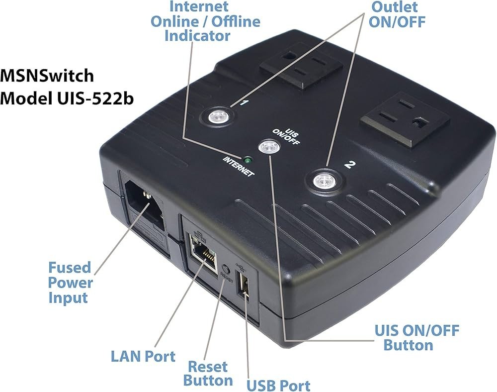 MSNSwitch Internet Enabled IP Remote Power Reboot Switch UIS-522B