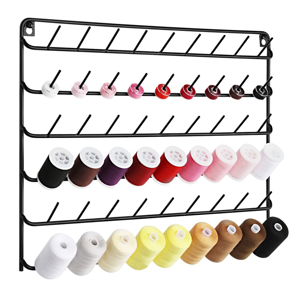 Thread Holder Wall 54 Spools Thread Rack Embroidery Spool Thread Organizer Wa...