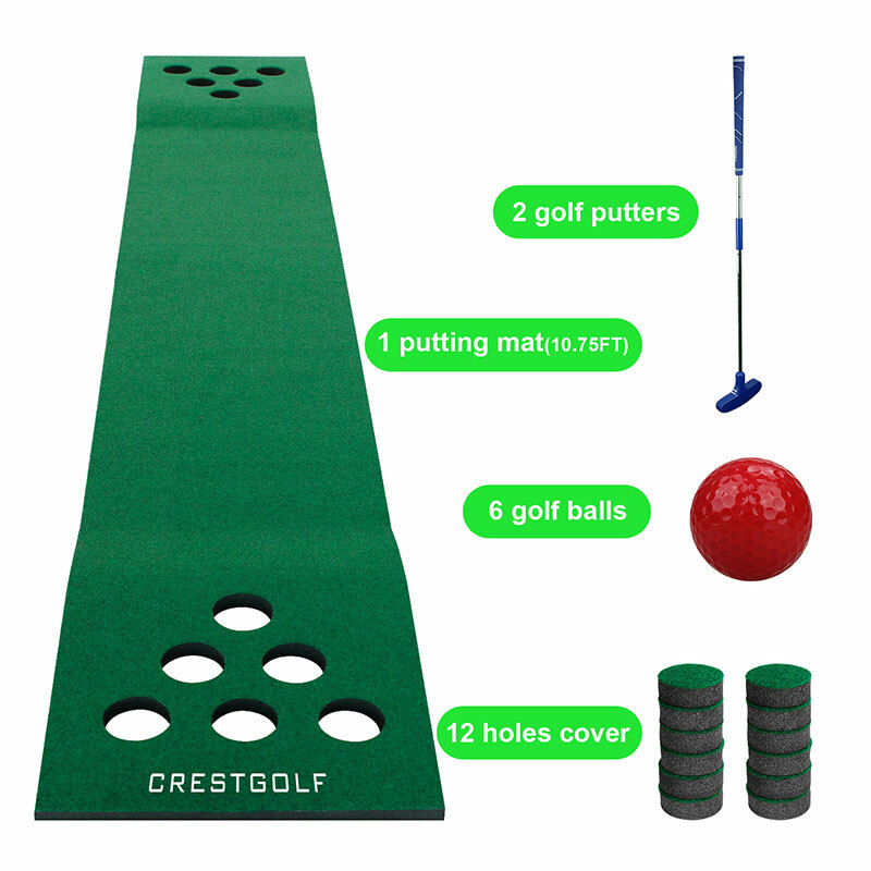 Golf BeerPong Game Set Green Mat,Golf Putting Mat Indoor Putting Green With Club