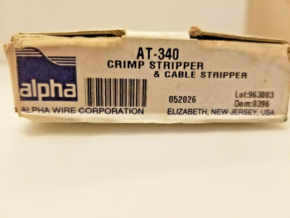 ALPHA WIRE AT-340 CRIMP STRIPPER & CABLE STRIPPER - NEW