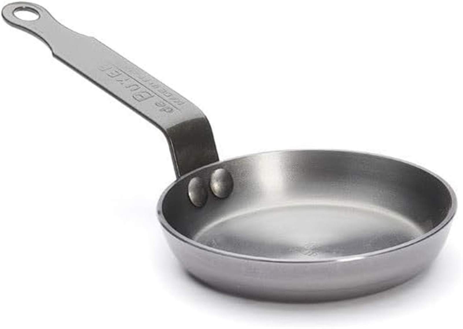 De Buyer 5612.12 Mineral B Round Carbon Steel Egg & Pancake Pan, Nonstick, 4.75"
