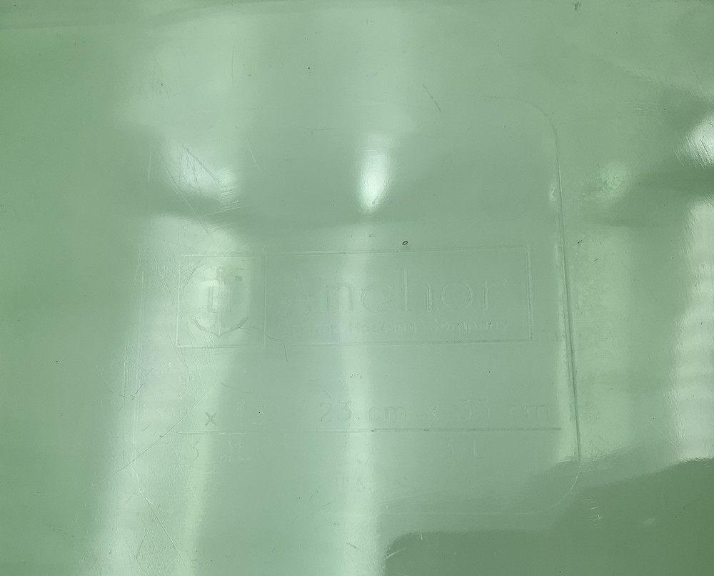 Vintage Anchor Hocking Green 3 Quart 9X13 Rectangular Casserole Baking Dish