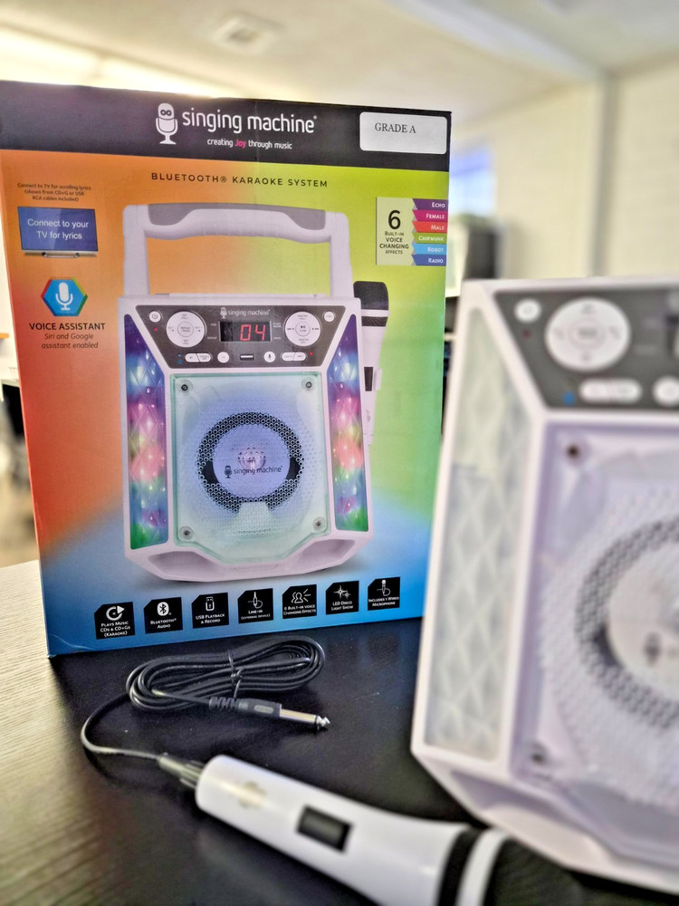 Singing Machine White SML2350 Bluetooth CDG Karaoke Machine