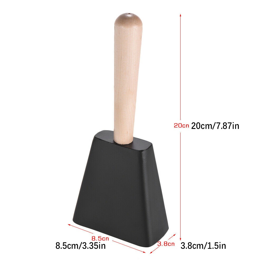 Wood Steel Cowbell Mallet + Stick Drum Percussion Set Musical Instrument Gift